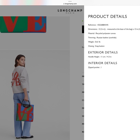 Longchamp x Robert Indiana Love Bag - Picture 16 of 16